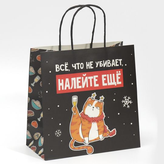 Подарочный пакет Давай наливай (22 х 22 х 11 см)