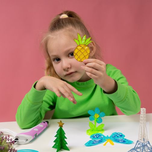 3D ручка пластик в комплекте (Розовая)