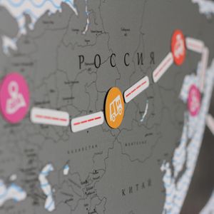 Магнитная Скретч-карта мира True Map Puzzle Silver Магнитная Скретч-карта мира True Map Puzzle Silver