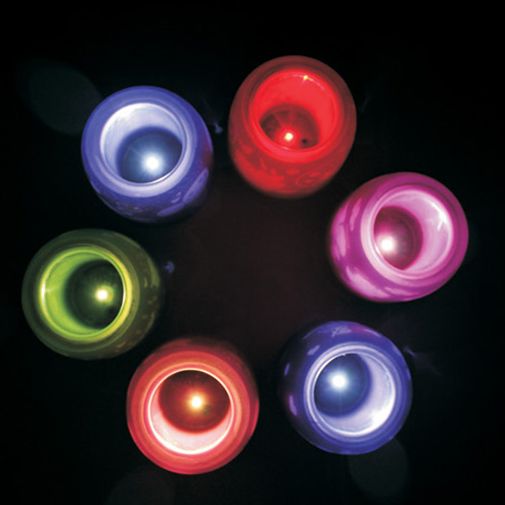 (Фиолетовая, красная, розовая, фиолетовая, оранжевая, салатовая) Вид сверху