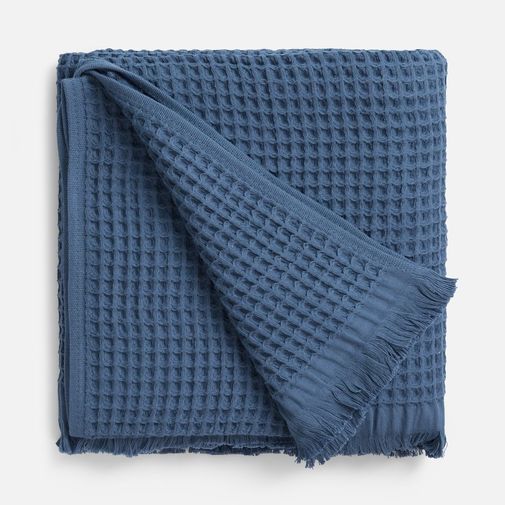 Плед вафельный Elenglect (темно-синий)