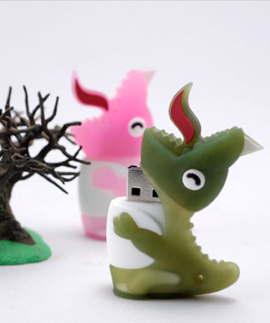 Флешка Динозавр Зеленый 4 Гб