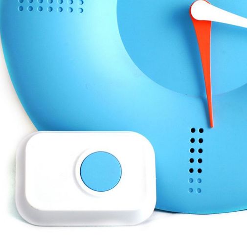 Часы Дверной звонок (Голубой) С кнопкой звонка