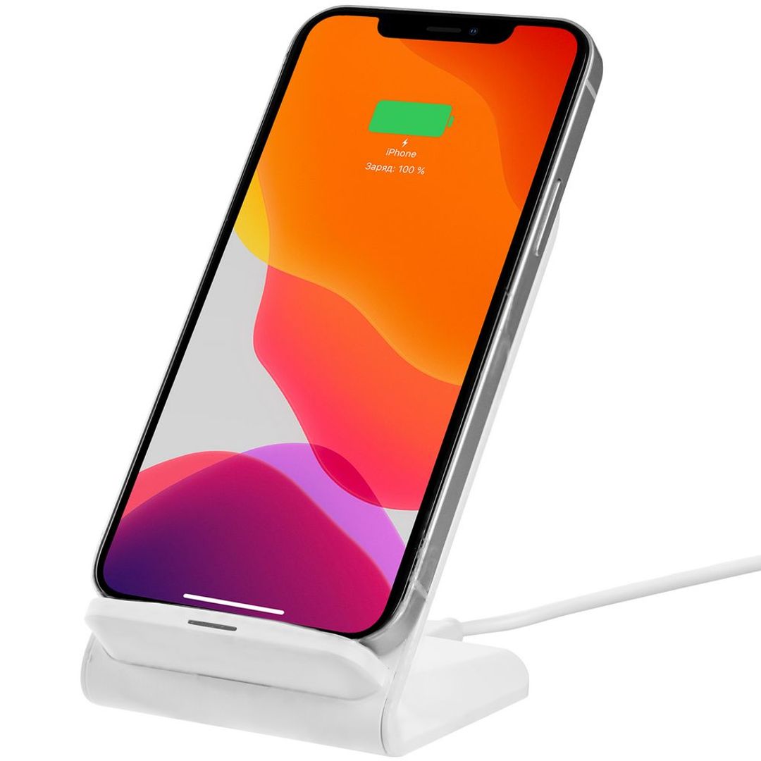 Беспроводное зарядное устройство с быстрой зарядкой Overtop (Белое) Беспроводное зарядное устройство с быстрой зарядкой Overtop (Белое)