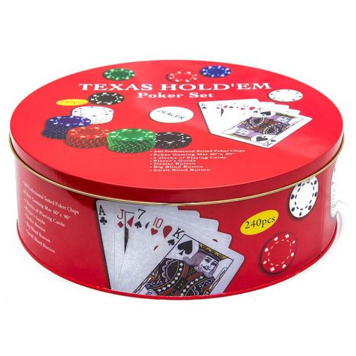 Покерный набор Texas Hold круглый (240 фишек)