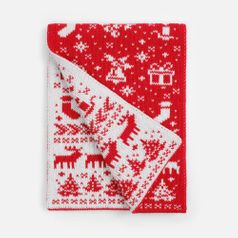 Шарф Holidale (красный с молочным)