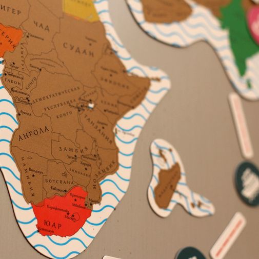 Магнитная Скретч-карта мира True Map Puzzle Gold Магнитная Скретч-карта мира True Map Puzzle Gold