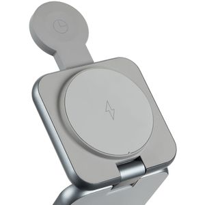 Складная станция беспроводной зарядки Terza (серебристый) Складная станция беспроводной зарядки Terza (серебристый)