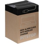 Часы настольные с беспроводным зарядным устройством Pitstop (белый)