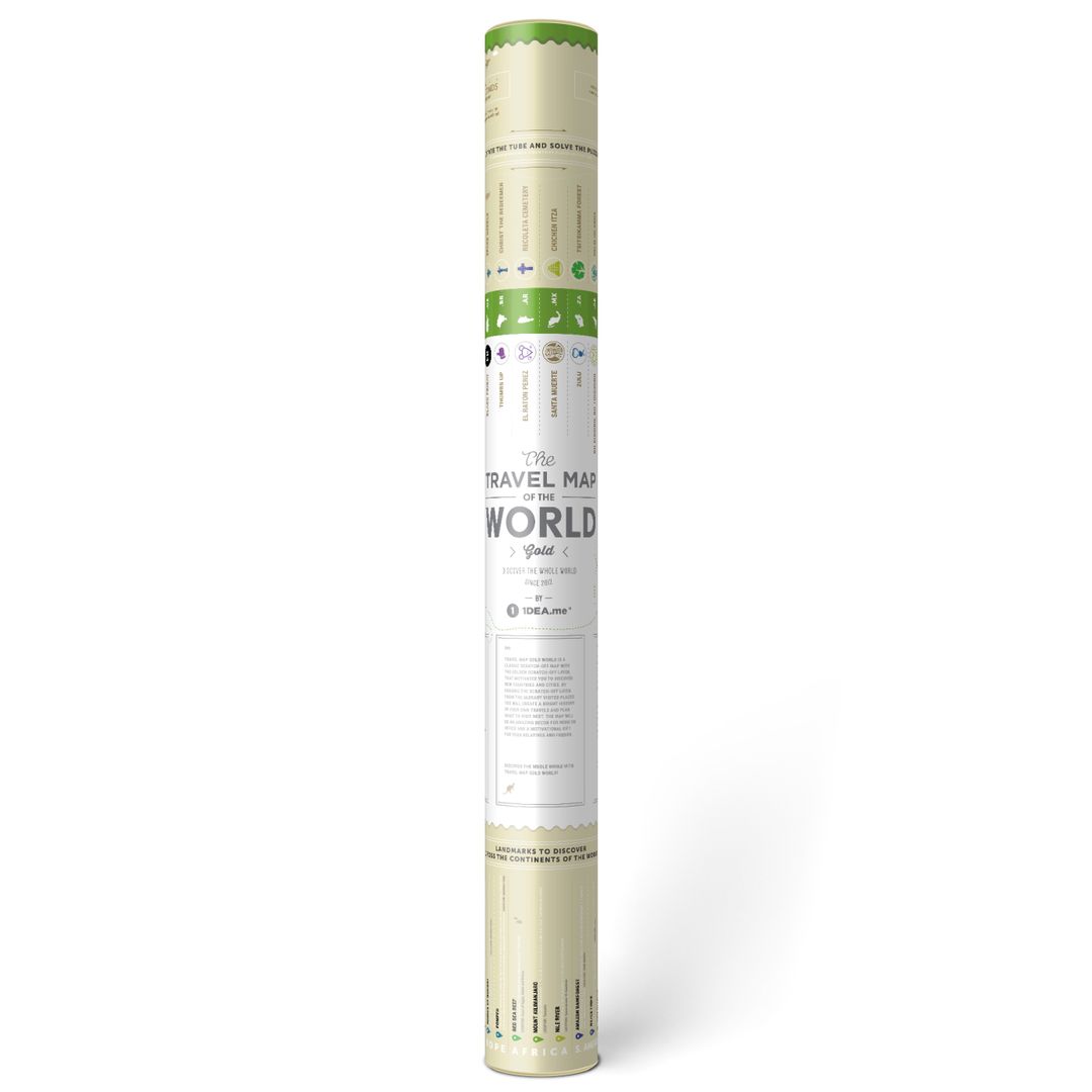Скретч-карта мира Travel Map Gold World (на русском) Скретч-карта мира Travel Map Gold World (на русском)