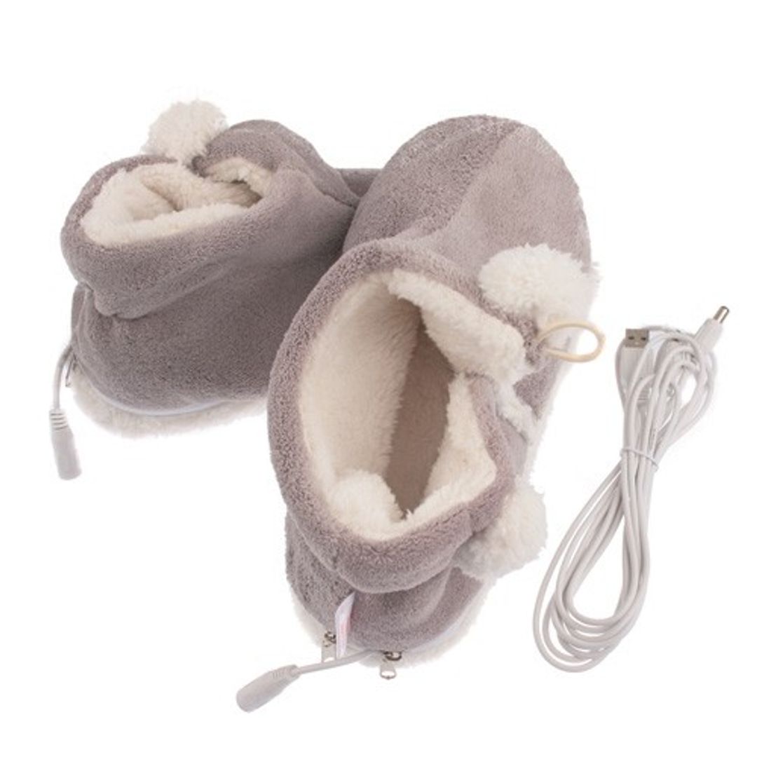 Тапочки с подогревом от USB Угги Серые