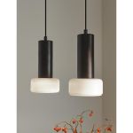 Светильник подвесной каскадный Fungus, 15х25 см, 5 плафонов, белый/черный