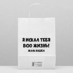 Подарочный пакет Жаль нашел (24 х 10 х 33 см)