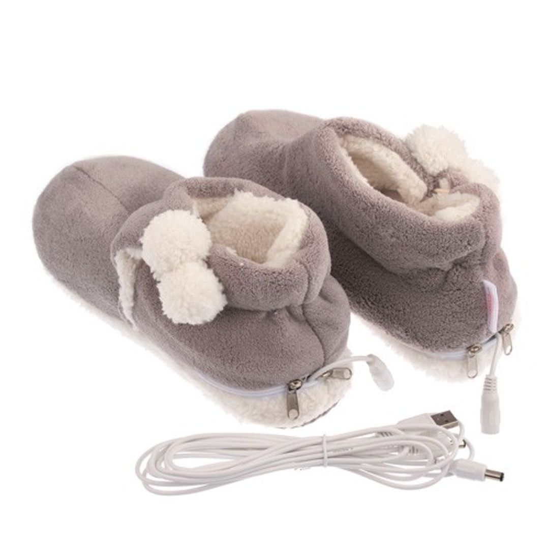 Тапочки с подогревом от USB Угги Серые