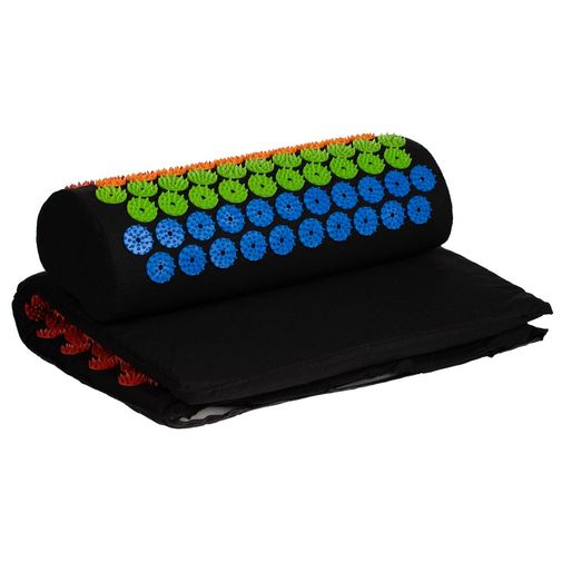 Массажный акупунктурный коврик с валиком Iglu (радужный)