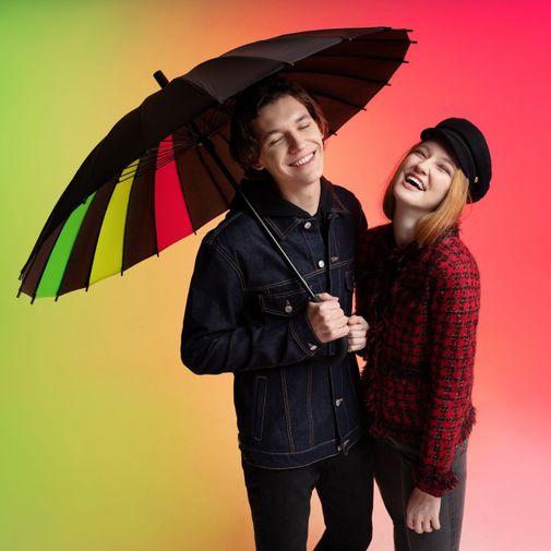 Зонт-трость Спектр (черный неон)