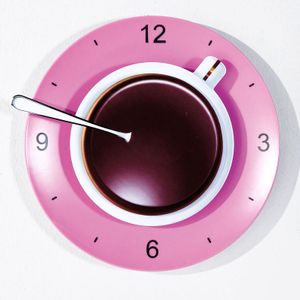 Часы Чашка кофе (Розовый)