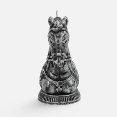 Свеча фигурная Бюст лошади (серебристый)