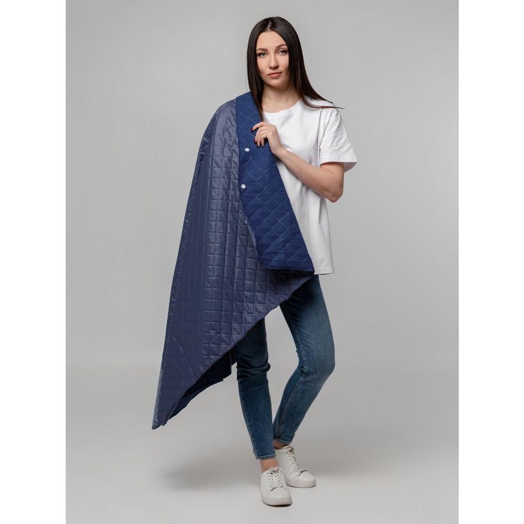 Плед-пончо для пикника SnapCoat (Синий)