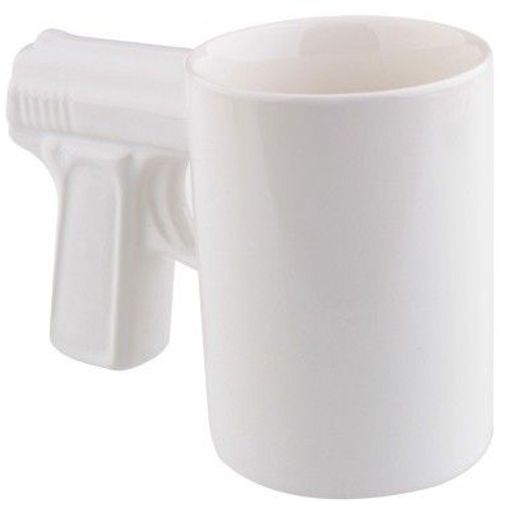 Кружка Пистолет (Белая с белой ручкой) Кружка Пистолет (Белая с белой ручкой)