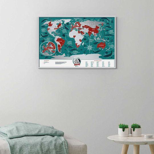                                      Скретч-карта мира Travel Map Marine World (на английском)