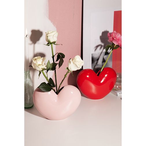 Ваза для цветов Love, 15,5 см, светло-розовая