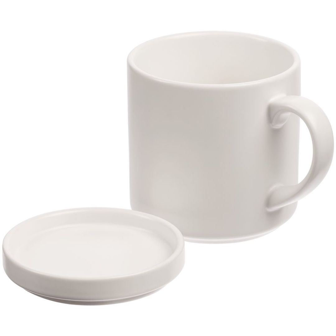 Кружка с подогревом и беспроводной зарядкой Dual Base Plus (Белая)