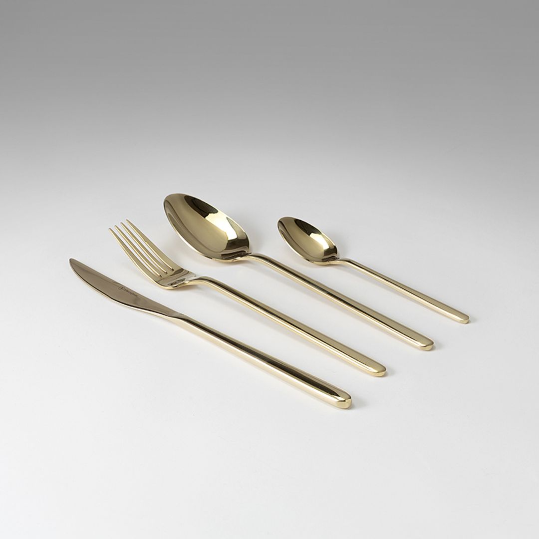 Набор столовых приборов Pure, золотистые глянцевые, 24 пред.