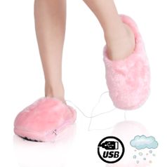Тапочки с подогревом от USB Розовые