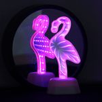 Зеркальный 3D Светильник Фламинго (с эффектом тоннеля)