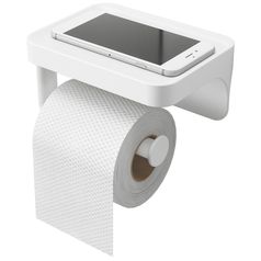 Держатель для туалетной бумаги с полочкой Flex (Белый)
