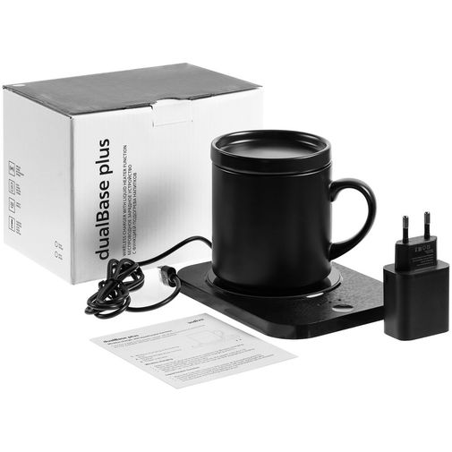 Кружка с подогревом и беспроводной зарядкой Dual Base Plus (Черная) Кружка с подогревом и беспроводной зарядкой Dual Base Plus (Черная)
