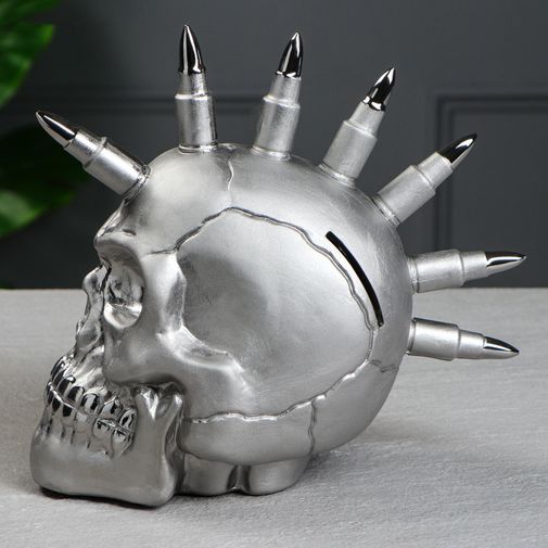 Копилка Череп с ирокезом Копилка Череп с ирокезом