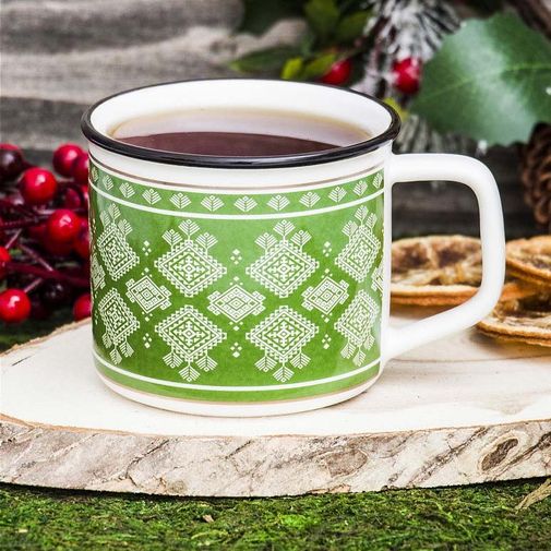 Кружка Зимние узоры (Зеленый) Кружка Зимние узоры (Зеленый)