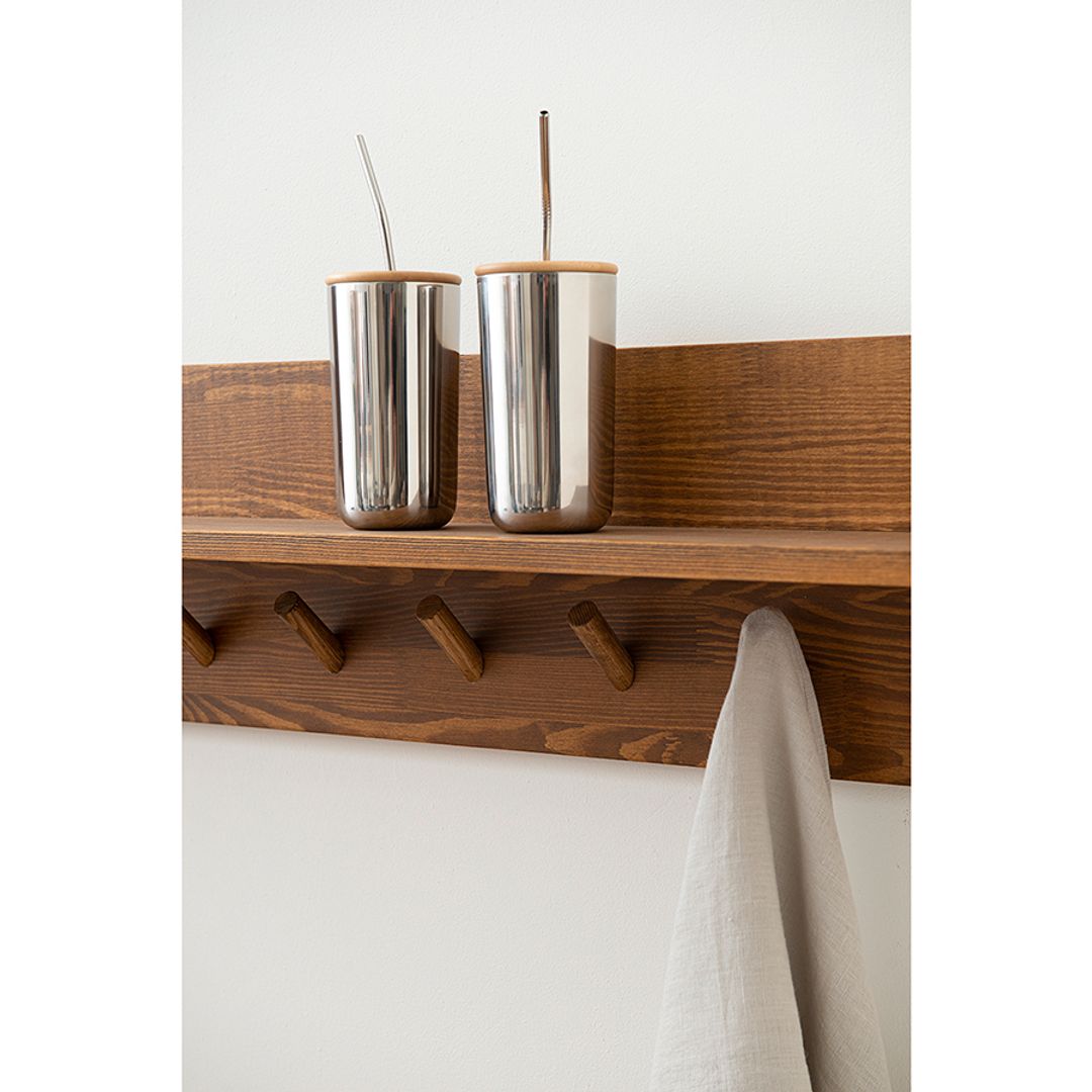 Термостакан стальной с трубочкой (520 мл)