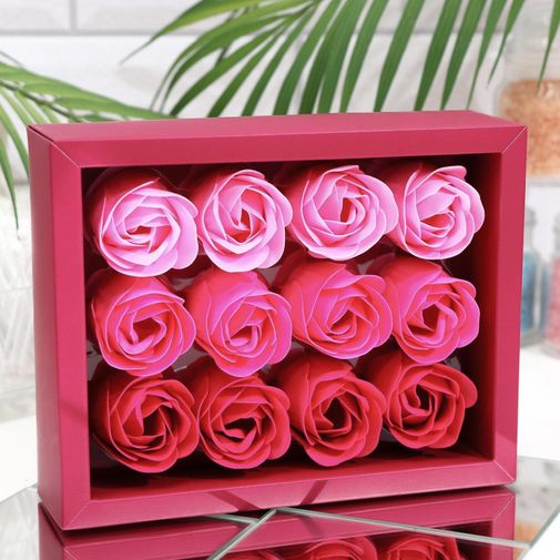 Набор мыльные розочки розовые оттенки (12 шт)