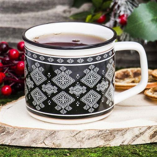 Кружка Зимние узоры (Черный) Кружка Зимние узоры (Черный)