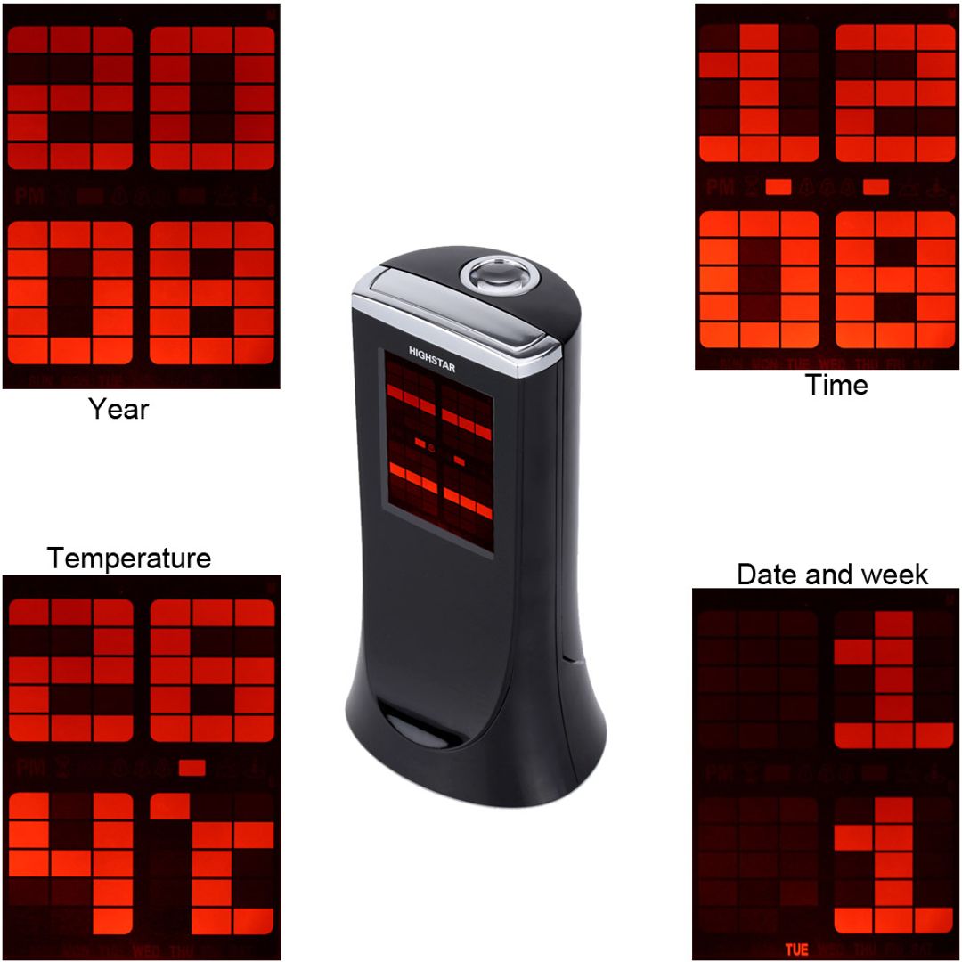 Будильник с поворотным проектором времени на 180°