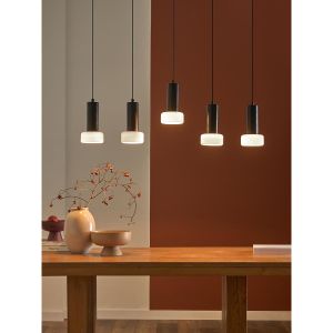 Светильник подвесной каскадный Fungus, 15х25 см, 5 плафонов, белый/черный Светильник подвесной каскадный Fungus, 15х25 см, 5 плафонов, белый/черный