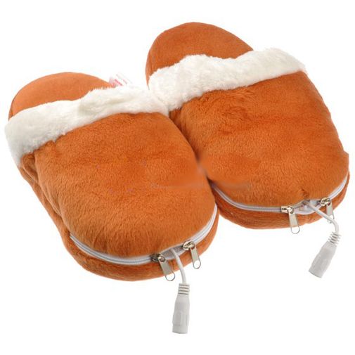 Тапочки с подогревом от USB Светло-Коричневые