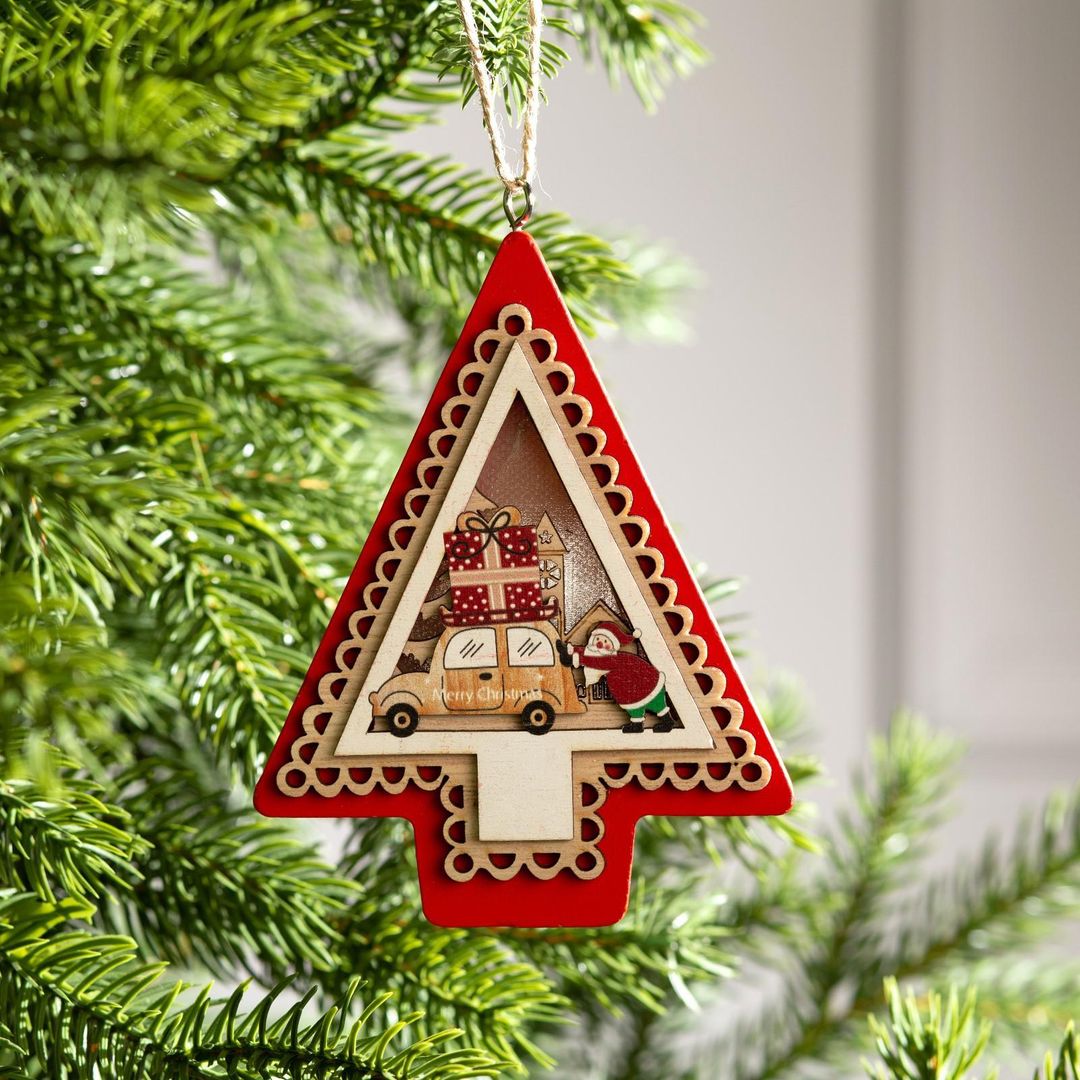 Елочная игрушка с подсветкой Домик деда Мороза Елочная игрушка с подсветкой Домик деда Мороза