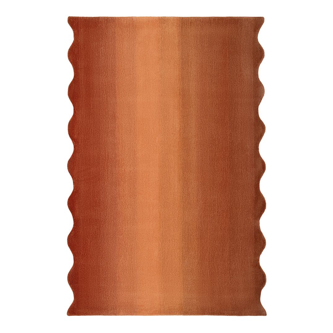 Ковер из шерсти Over Horizon терракотового цвета из коллекции Trendy Ruffles, 180x230 см