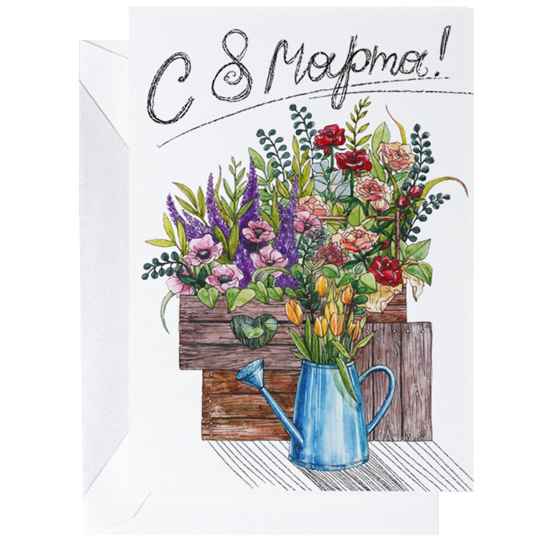 Открытка C 8 марта Цветы Открытка C 8 марта Цветы