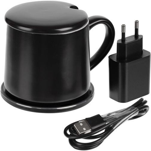 Кружка с подогревом и беспроводной зарядкой Dual Base Matt (Черная) Кружка с подогревом и беспроводной зарядкой Dual Base Matt (Черная)