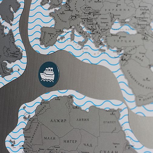 Магнитная Скретч-карта мира True Map Puzzle Silver Магнитная Скретч-карта мира True Map Puzzle Silver