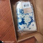 Носки шерстяные белые с синими оленями Отзыв Носки шерстяные белые с синими оленями Отзыв