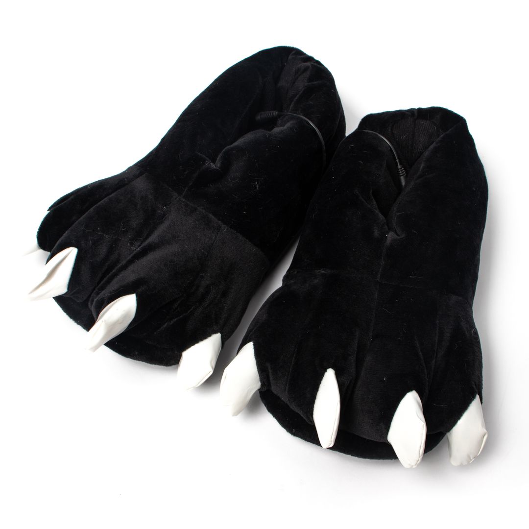 Тапочки с подогревом от USB Черные лапы Тапочки с подогревом от USB Черные лапы