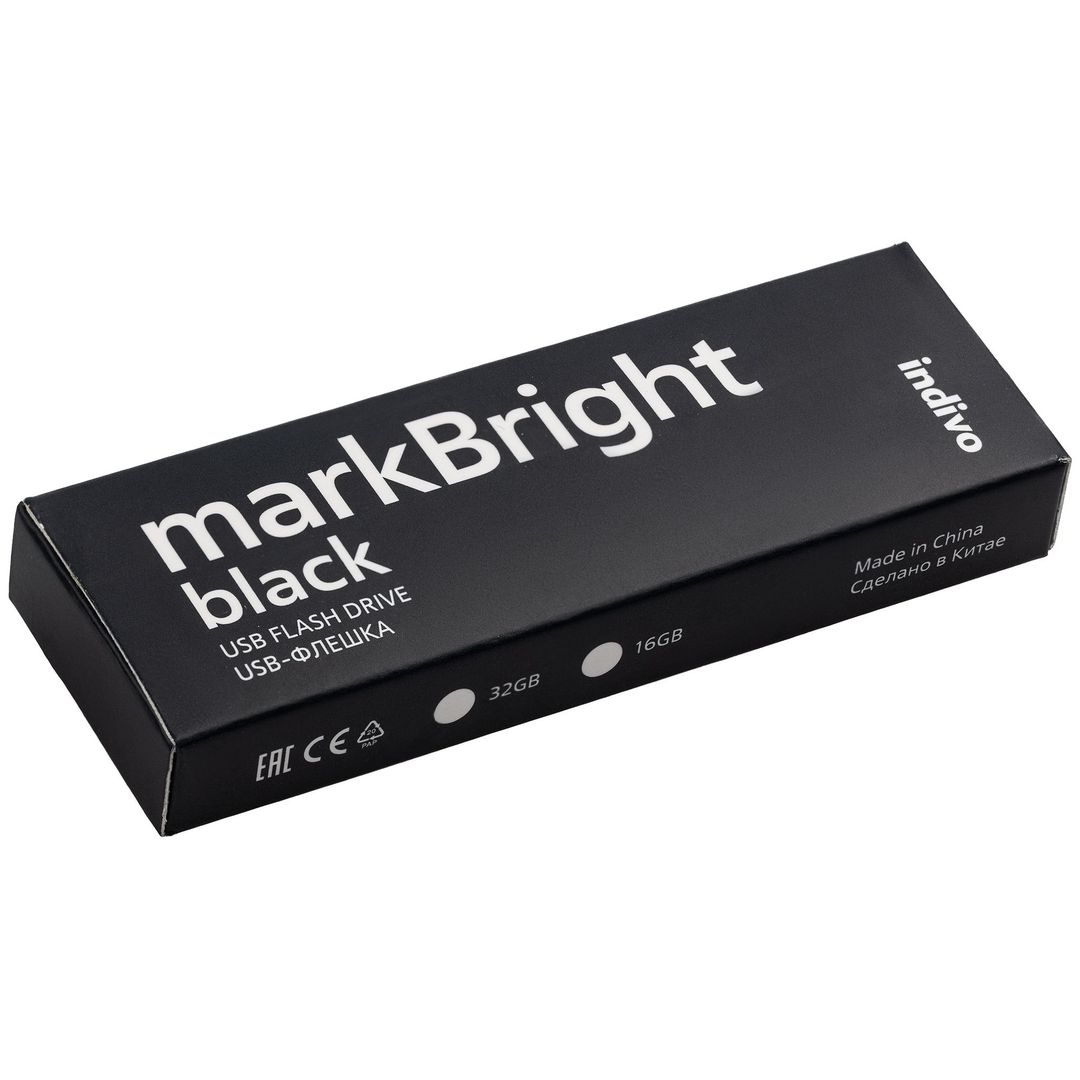 Флешка markBright Black с подсветкой логотипа 32 Гб Флешка markBright Black с подсветкой логотипа 32 Гб