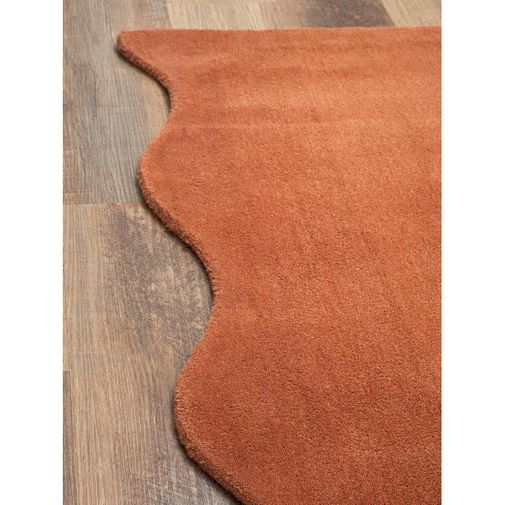 Ковер из шерсти Over Horizon терракотового цвета из коллекции Trendy Ruffles, 180x230 см