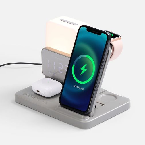 Зарядная станция с электронными часами и подсветкой Large Charge ver.3 (серый)